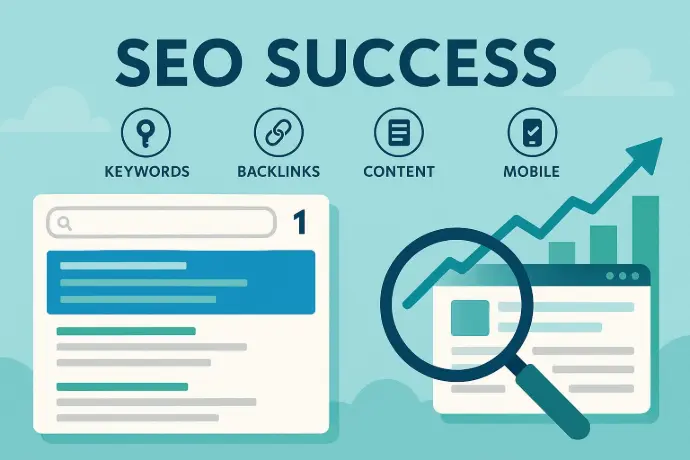 SEO success chart and website analysis